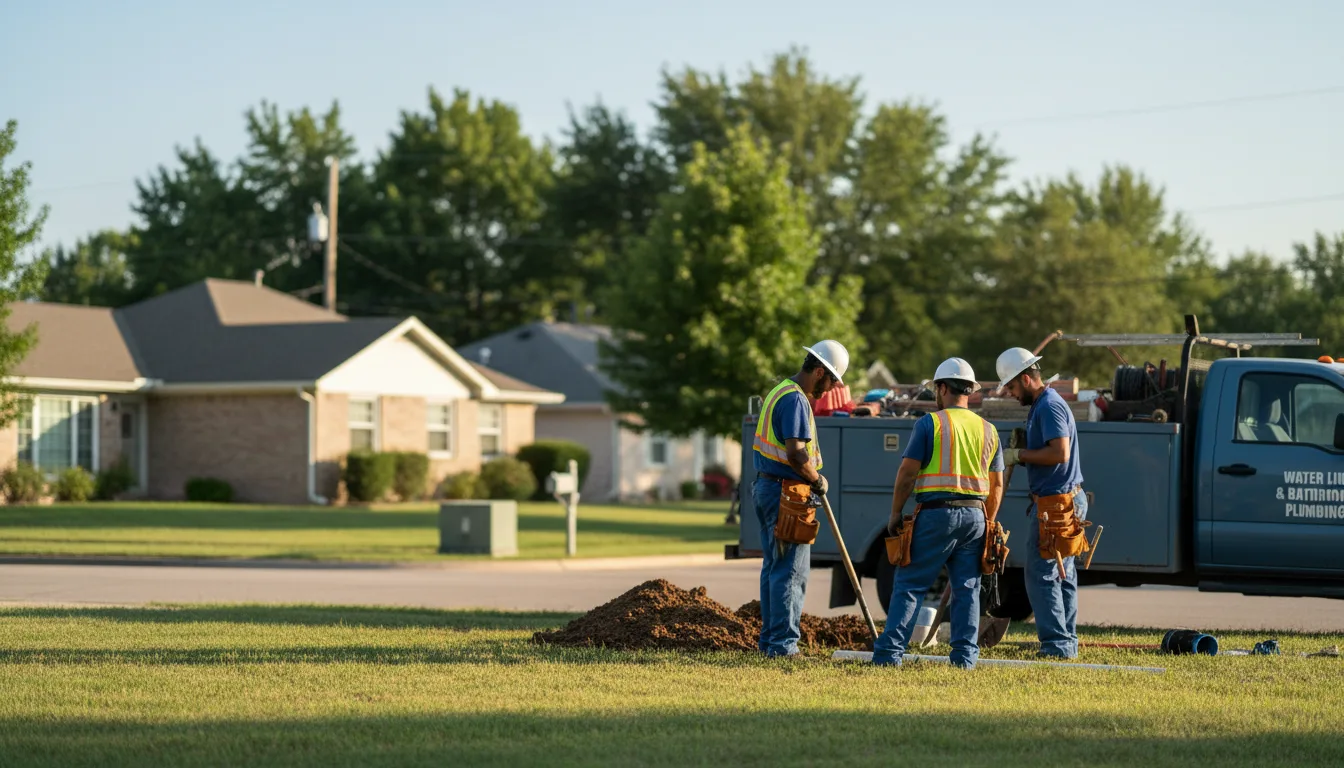Residential water line and bathroom plumbing service in Martha, OK